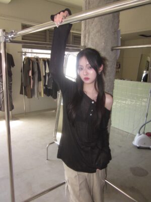 CJ7838-c2Ｕ領美背罩衫