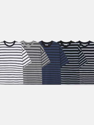 ［🇰🇷正韓］KJ0230圓領撞色橫條紋上衣