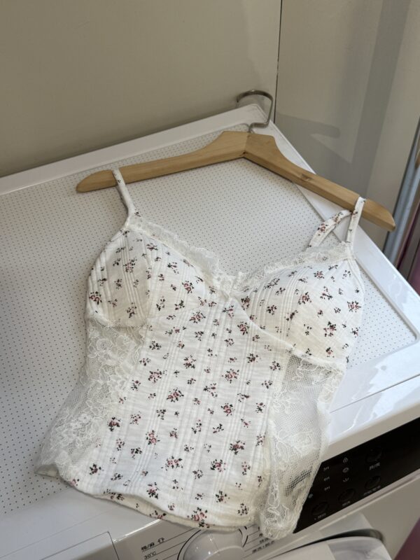 CJLX9290D  大Ｖ領蕾絲拼接bra top：圖片 4