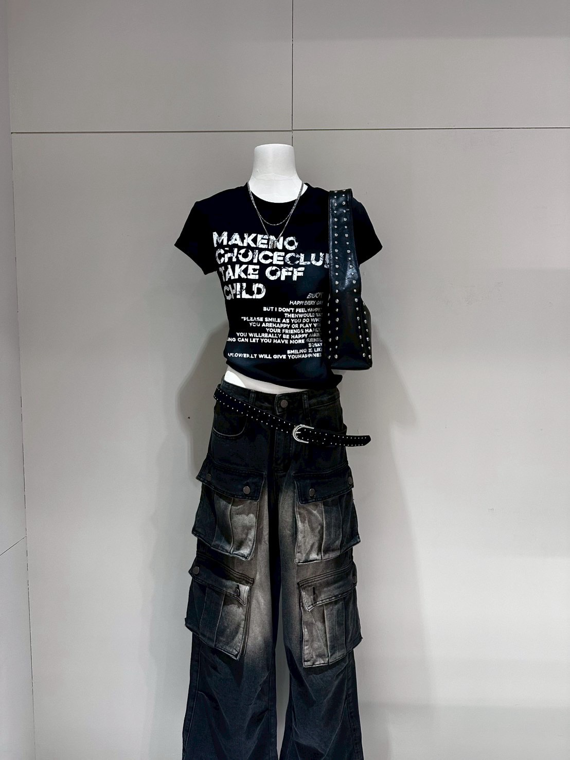 CS1 A1113工裝口袋刷色牛仔褲