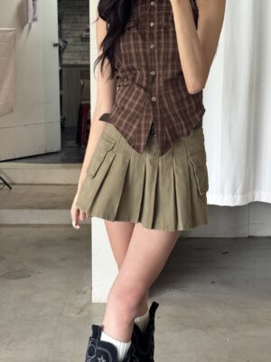 CS1 806261工裝百褶短裙