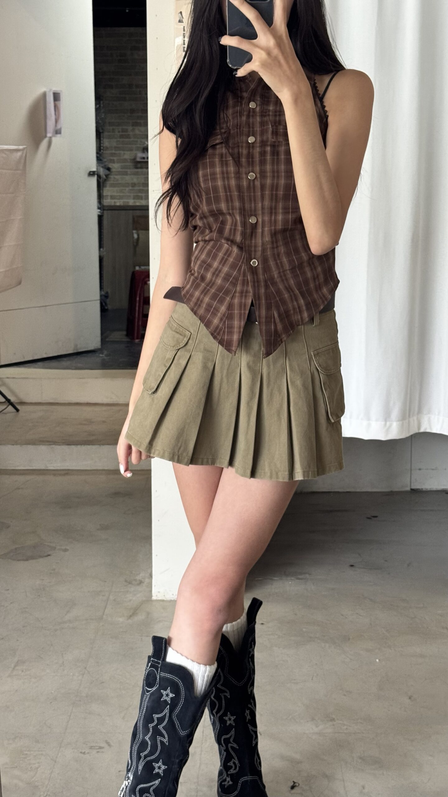 CS1 806261工裝百褶短裙