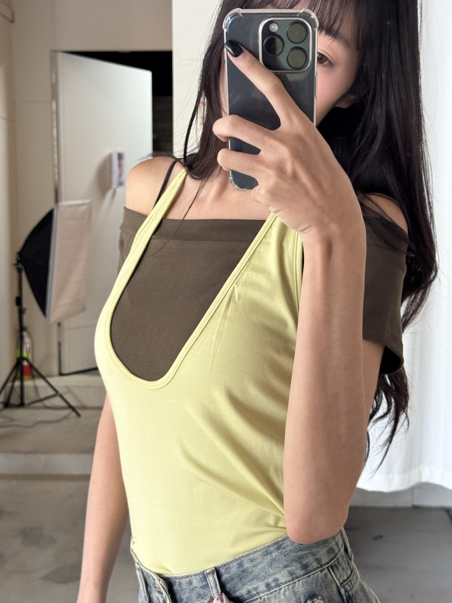 CS1 25T317拼色斜肩上衣:圖片 5