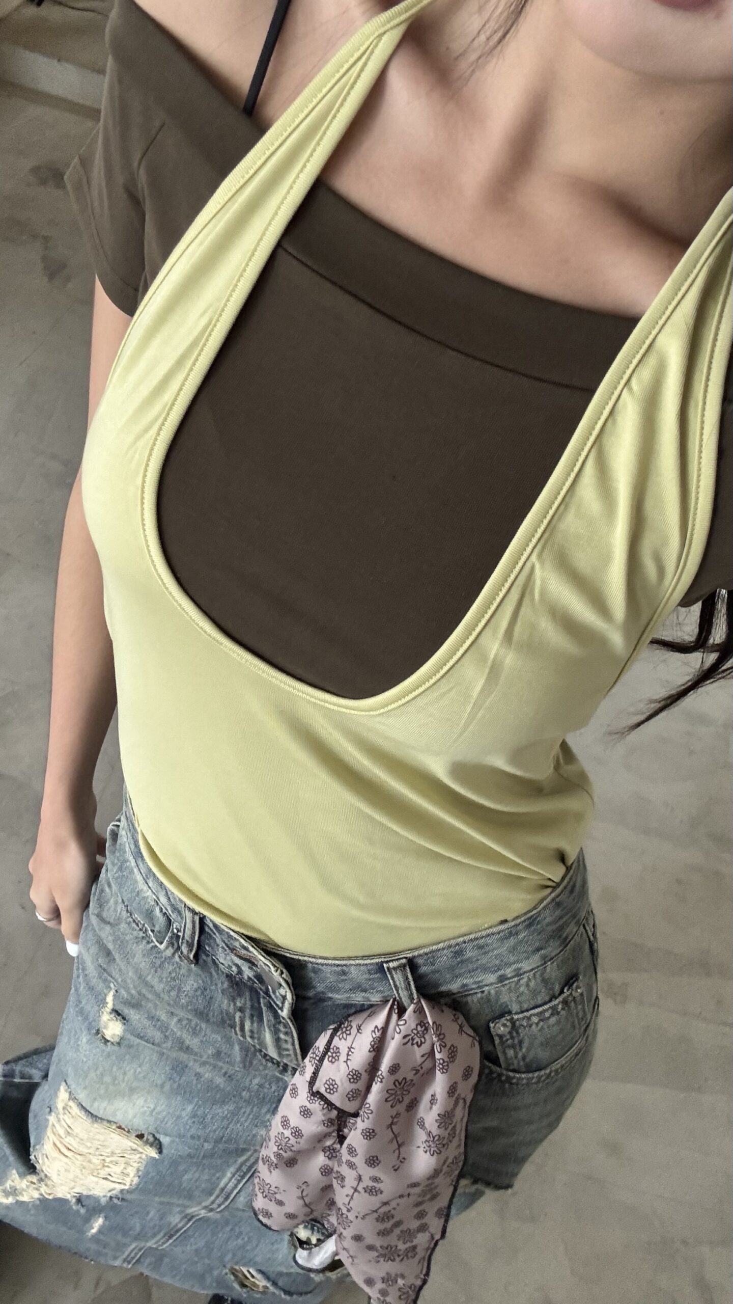 CS1 25T317拼色斜肩上衣:圖片 4