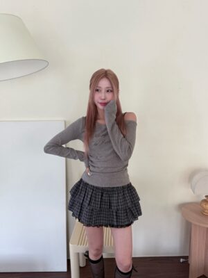 CS28021927小肩帶抓皺長袖