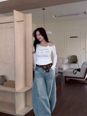 CS2851刷破大彎刀褲-淺藍