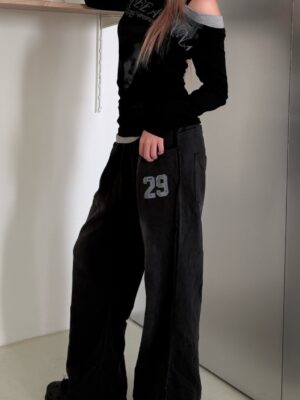 CO1 1678 29破壞水洗棉褲