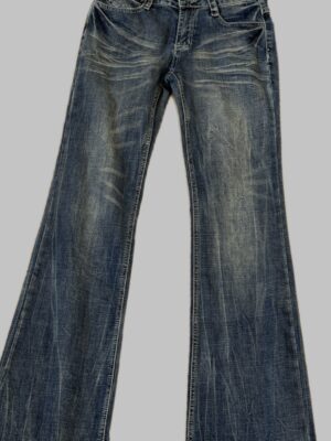 CO2 3315基本丹寧刷色喇叭褲