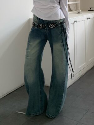 CO2 3441裂紋設計牛仔褲