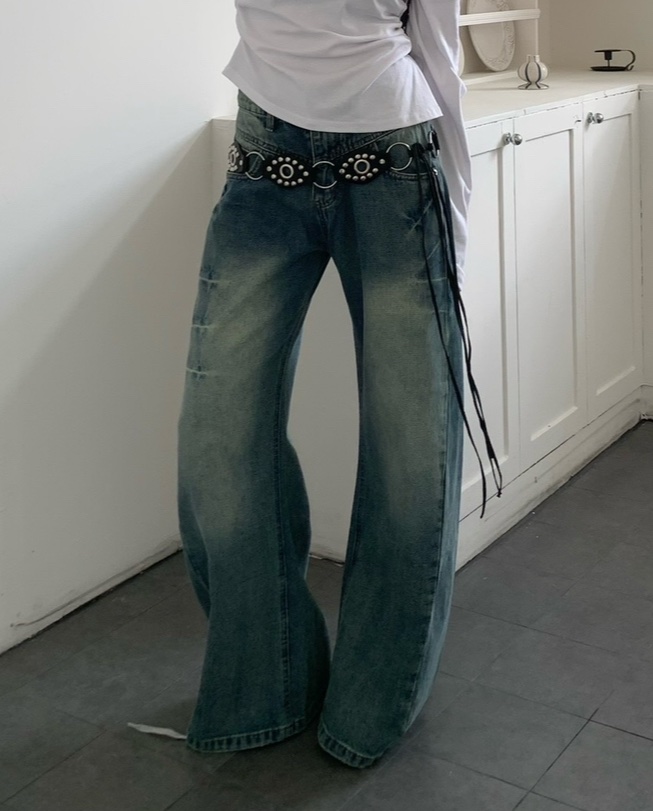 CO2 3441裂紋設計牛仔褲