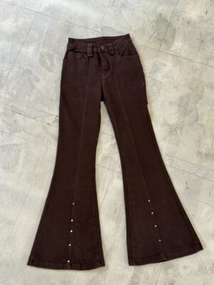 CO2 69卯釘喇叭褲(咖）