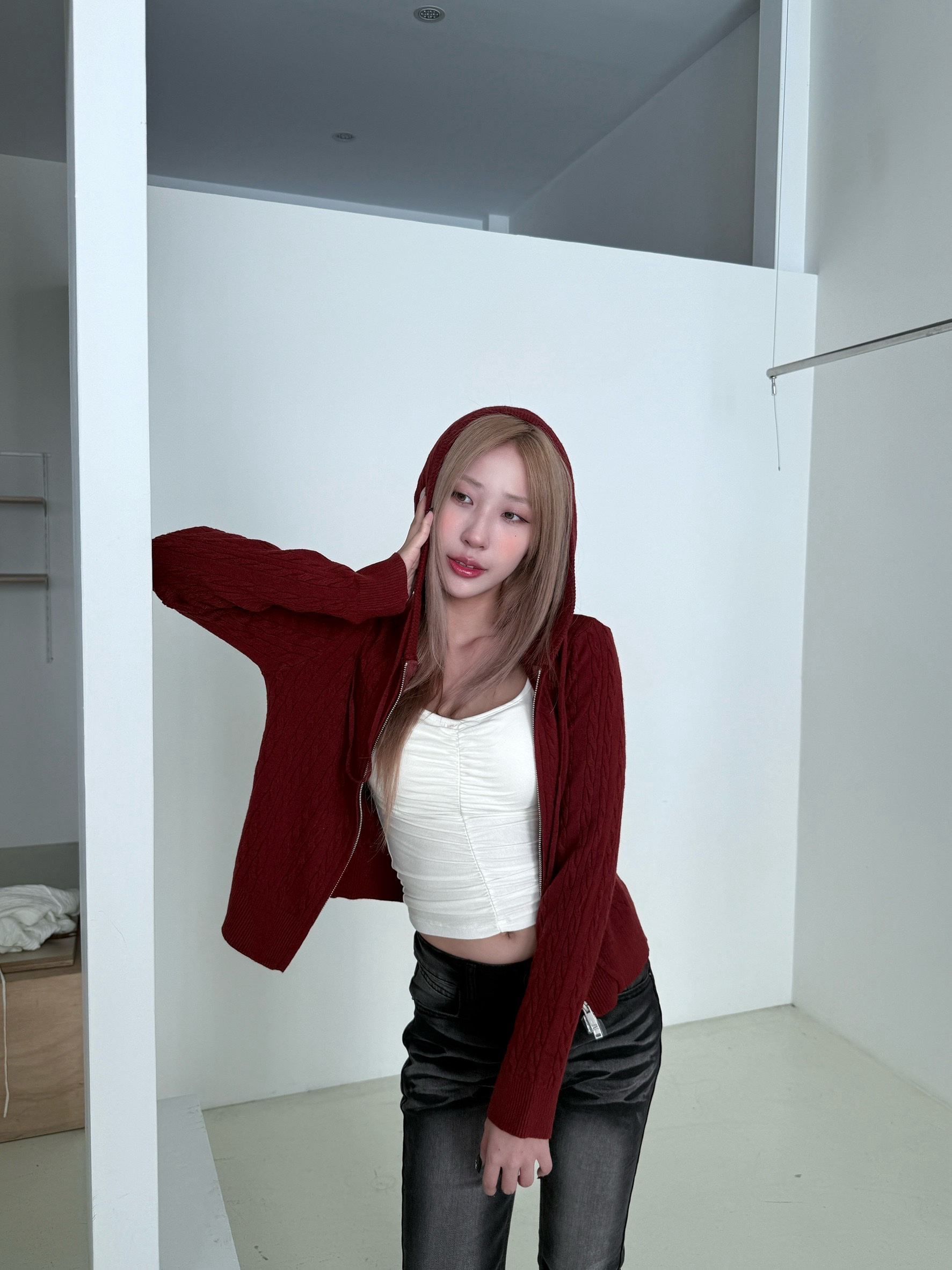 CO1 803334 麻花針織短版外套:圖片 3