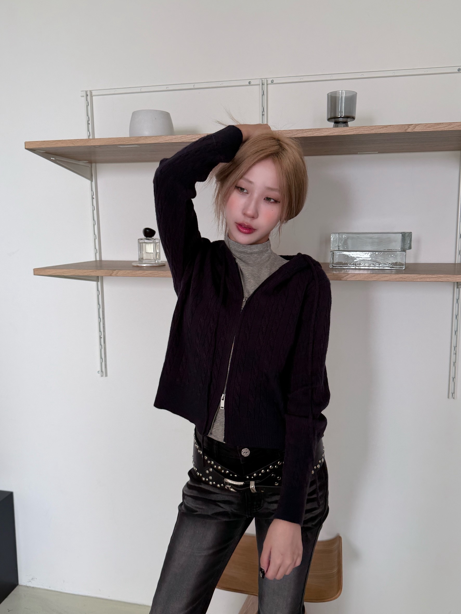 CO1 803334 麻花針織短版外套:圖片 12