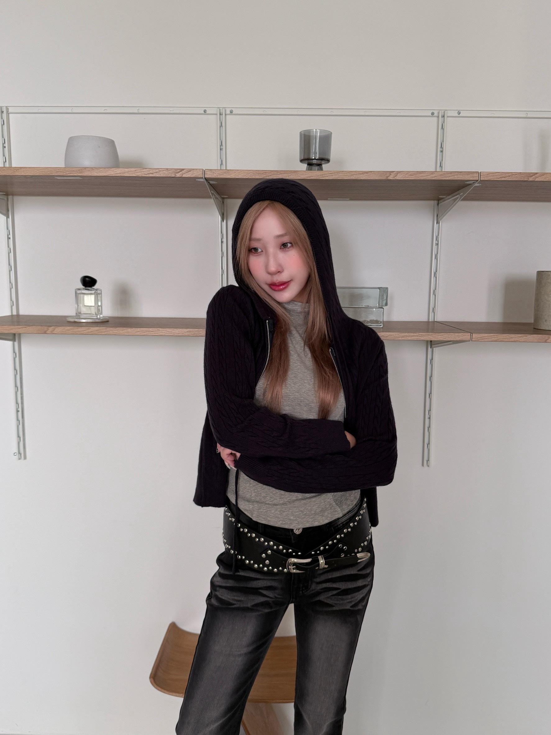 CO1 803334 麻花針織短版外套:圖片 14