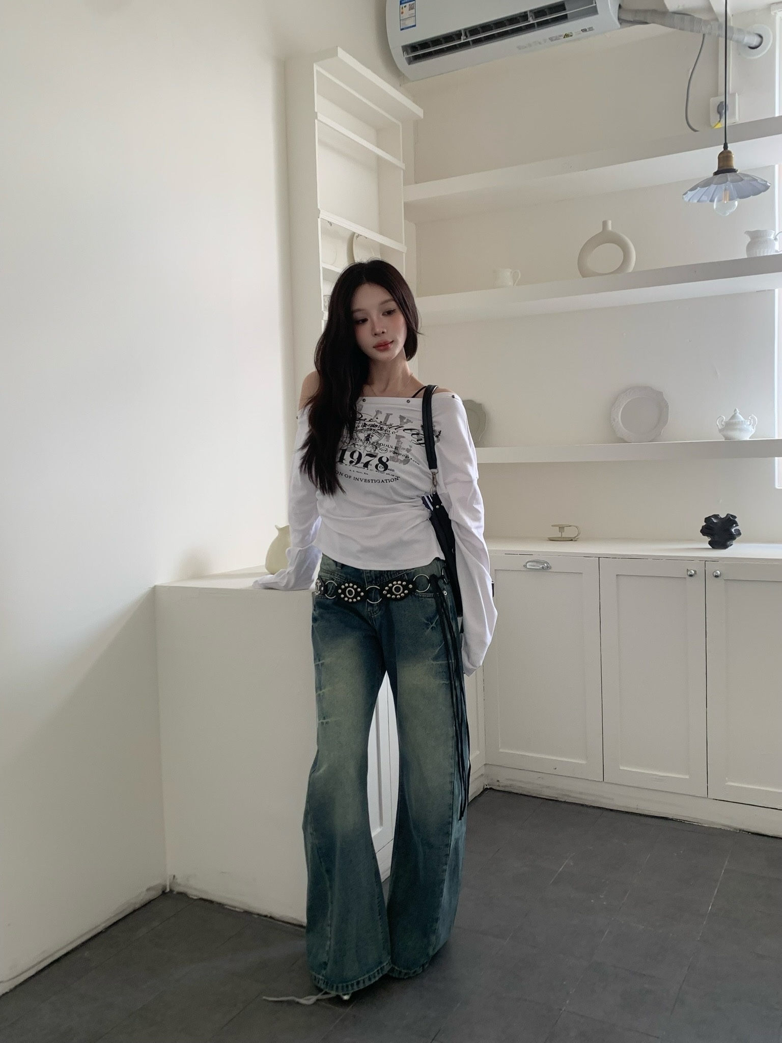 CO2 3441裂紋設計牛仔褲:圖片 3