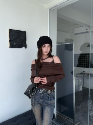 CO2 4485卯釘假兩件抓皺上衣