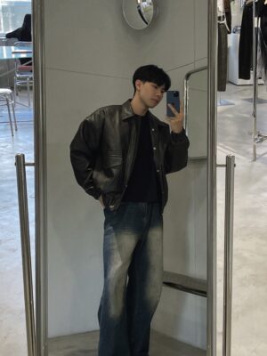 ［🇰🇷正韓］KN04水洗色復古皮外套