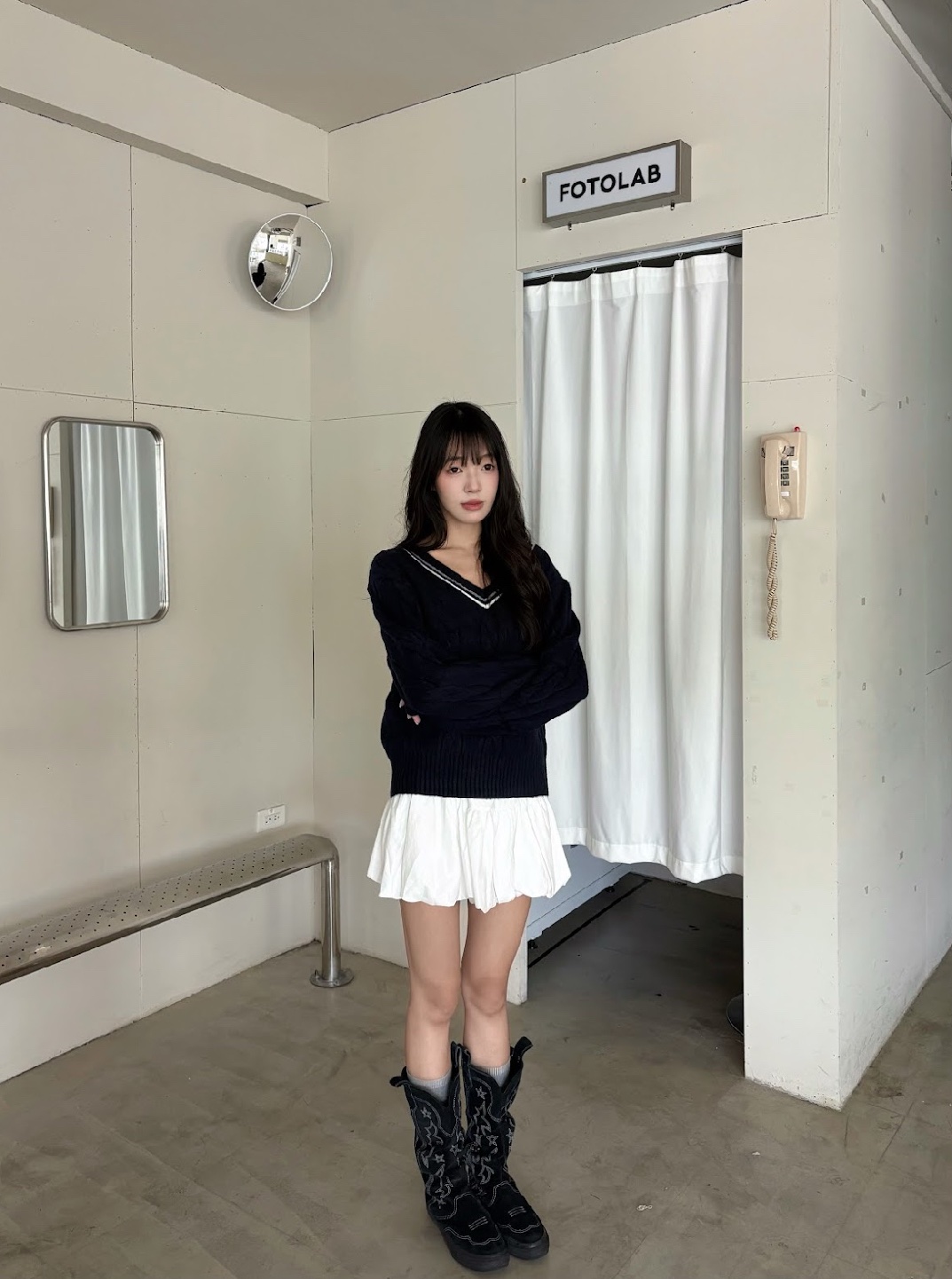 CN2 926絨感花苞裙(附皮帶):圖片 8