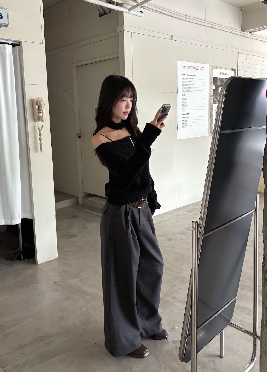 CN2 cx1188一字領雙拉鏈針織衣(附圍脖):圖片 3