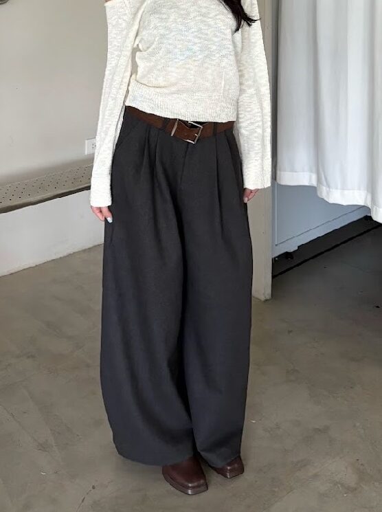 CN2 25936 闊腿厚磅西裝褲(附皮帶):圖片 8