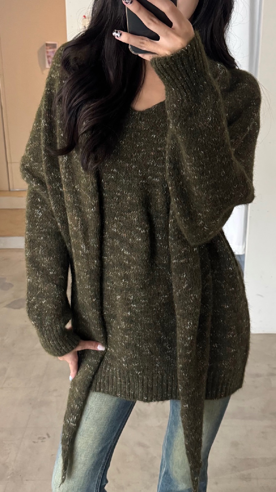 CN2 H03聖誕樹色系大毛衣(附圍巾):圖片 12