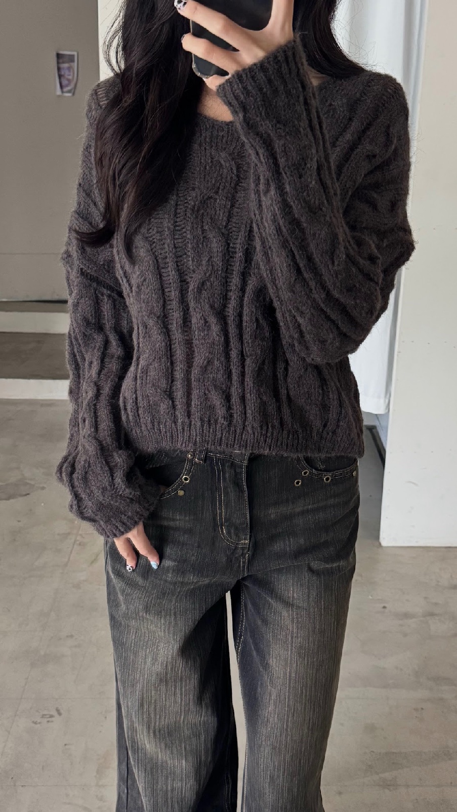 CN2 9116v 麻花編織V領毛衣:圖片 10