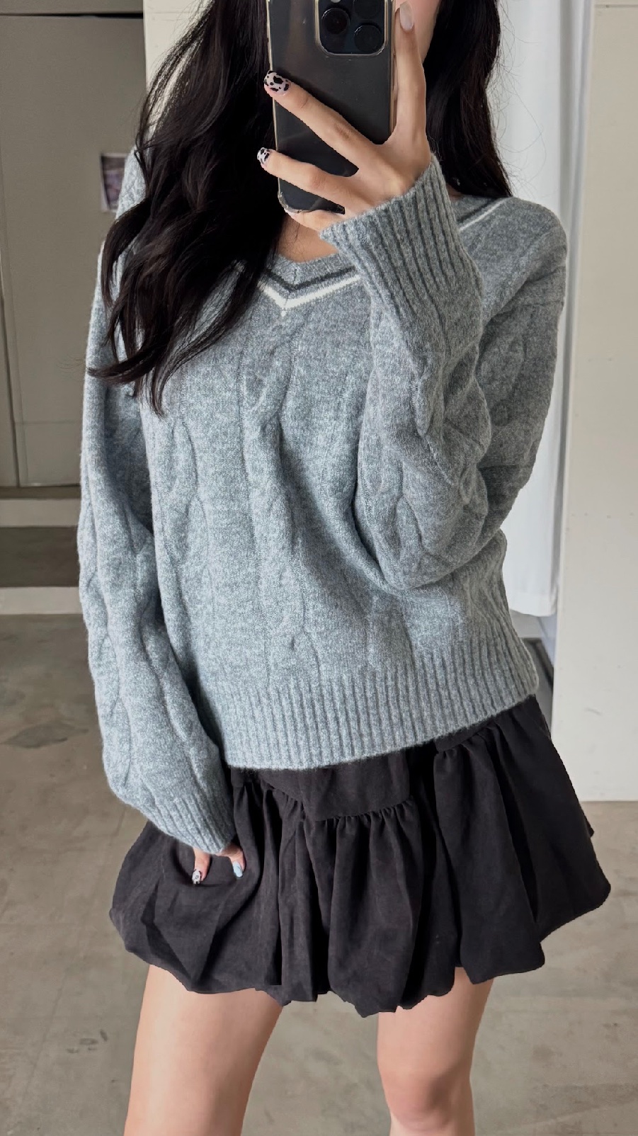 CN2 803407 V領條紋針織長袖(附圍巾):圖片 10