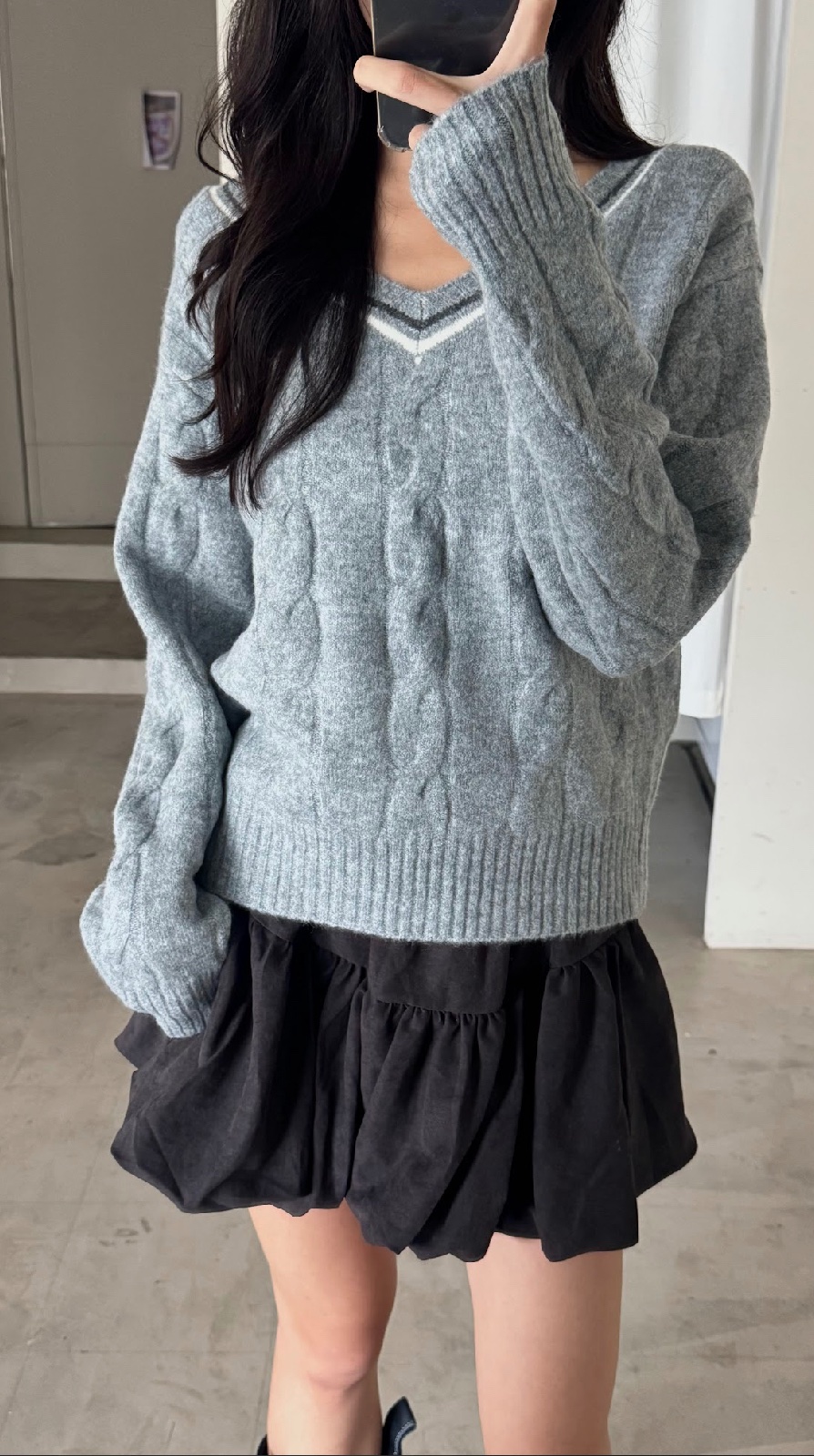 CN2 803407 V領條紋針織長袖(附圍巾):圖片 12