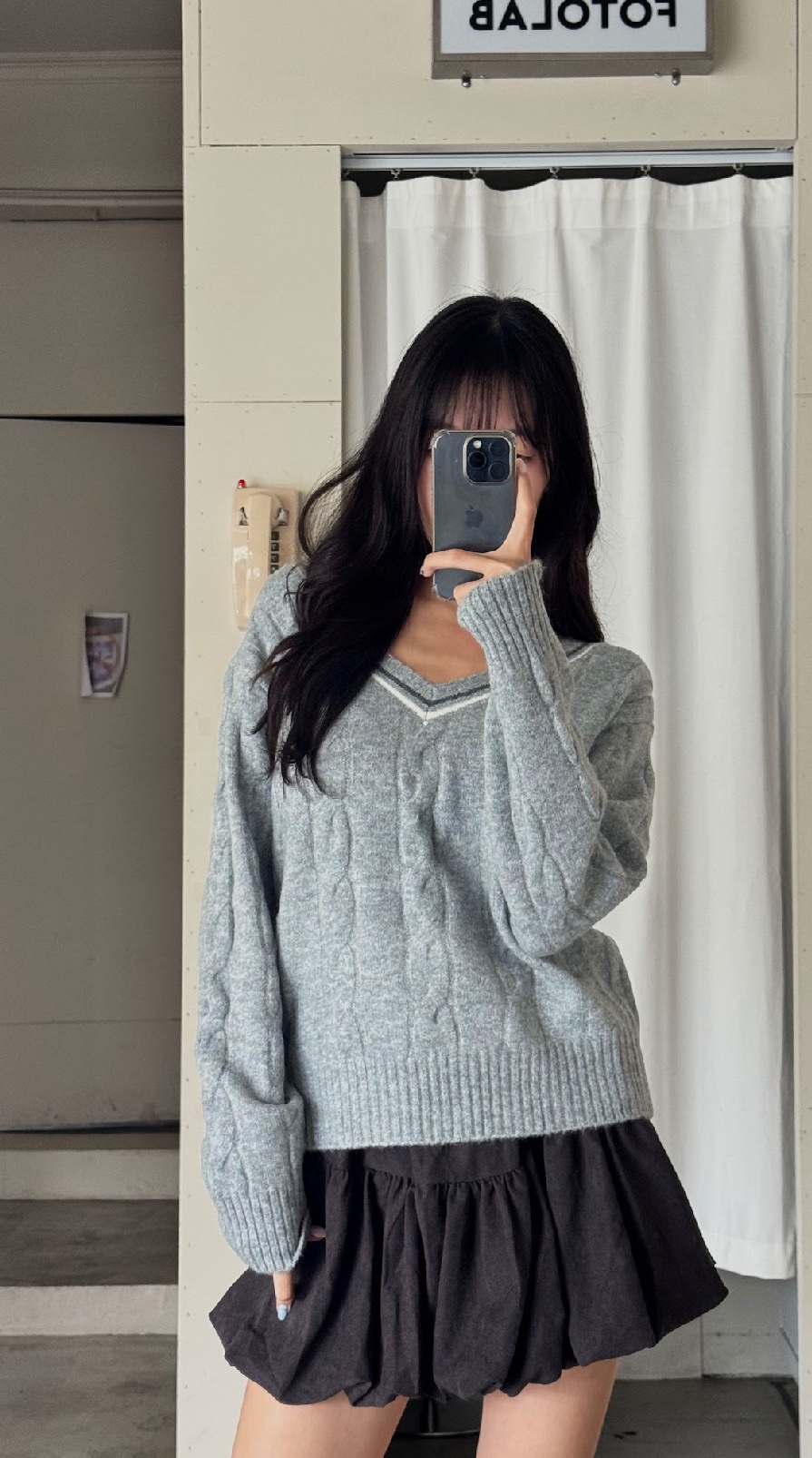 CN2 803407 V領條紋針織長袖(附圍巾):圖片 9