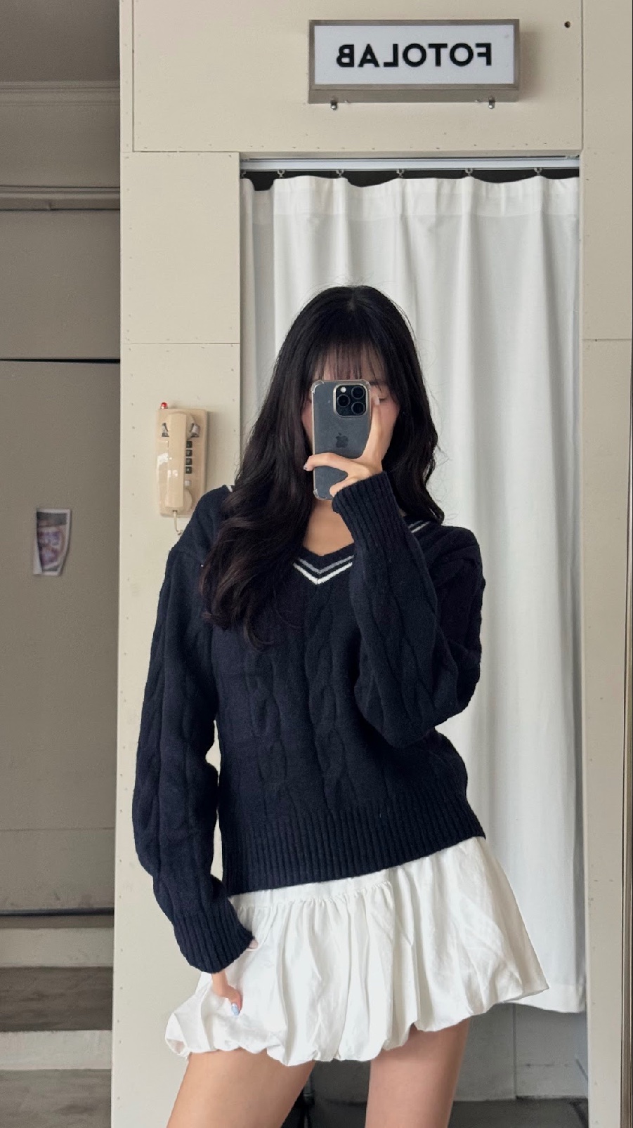 CN2 803407 V領條紋針織長袖(附圍巾):圖片 6