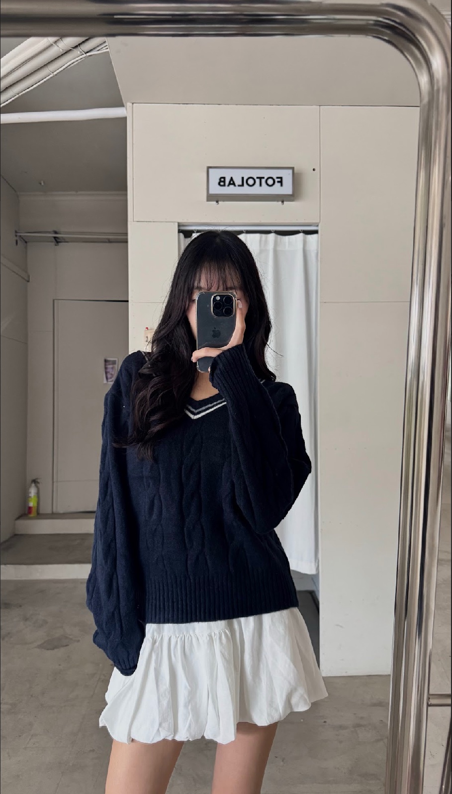 CN2 803407 V領條紋針織長袖(附圍巾):圖片 5