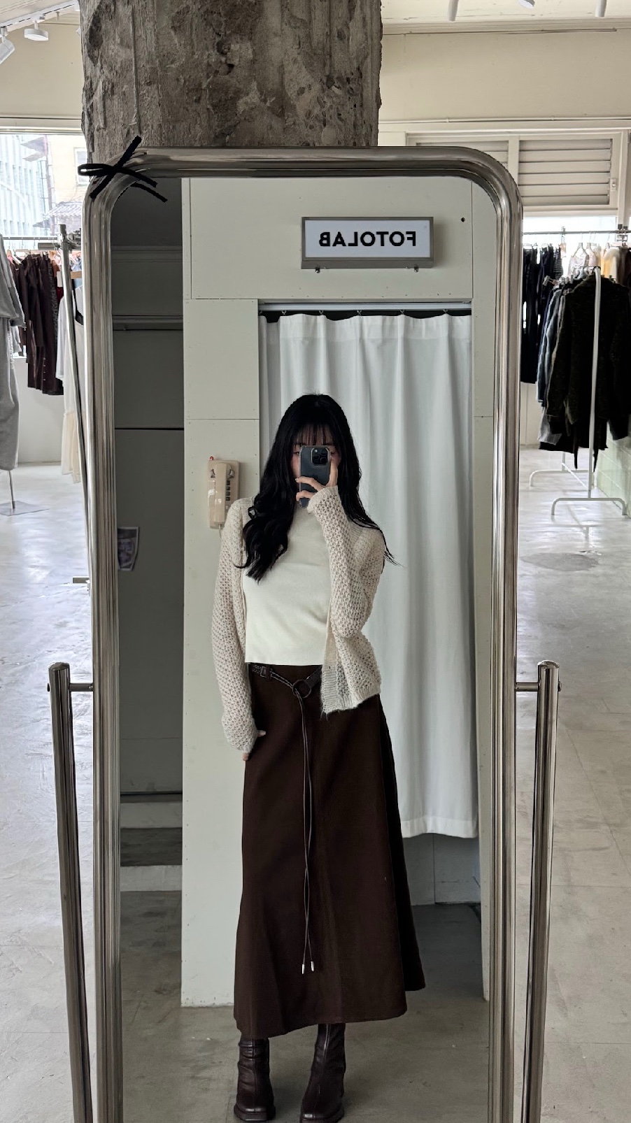 CN2 7586質感毛呢長裙(附皮帶):圖片 11