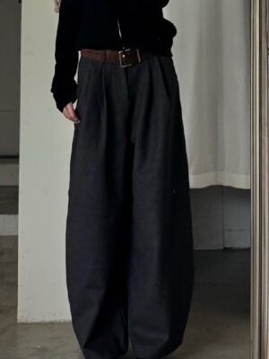 CN2 25936 闊腿厚磅西裝褲（附皮帶）