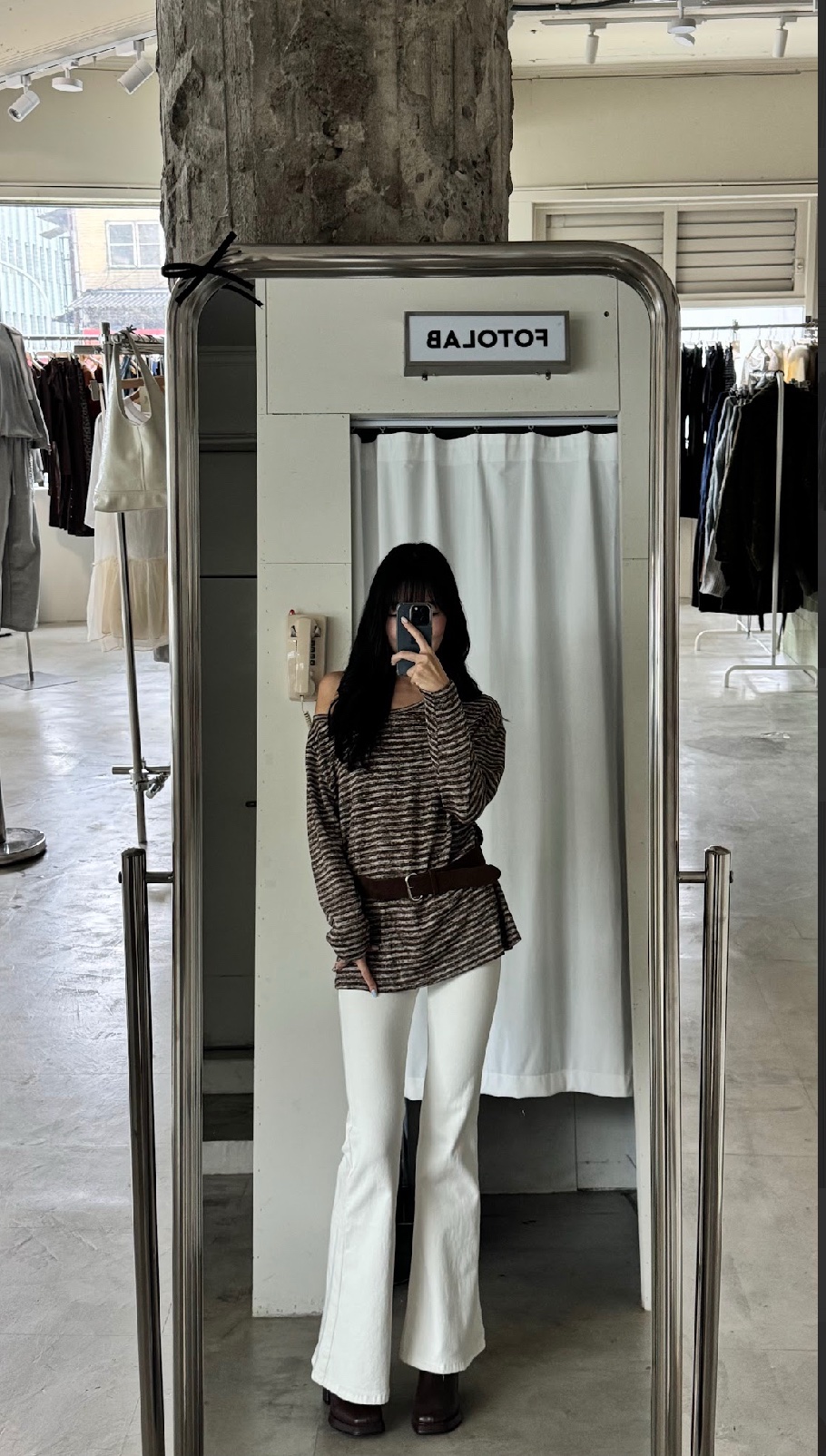 CN2 1380純白內刷毛微喇叭褲:圖片 6