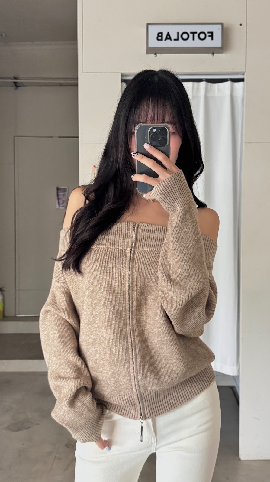 CN2 cx1188一字領雙拉鏈針織衣(附圍脖):圖片 9