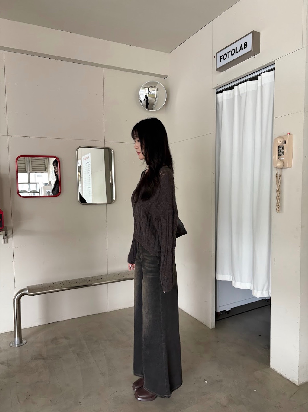 CN2 918302黑灰水洗刷色牛仔寬直筒褲:圖片 13