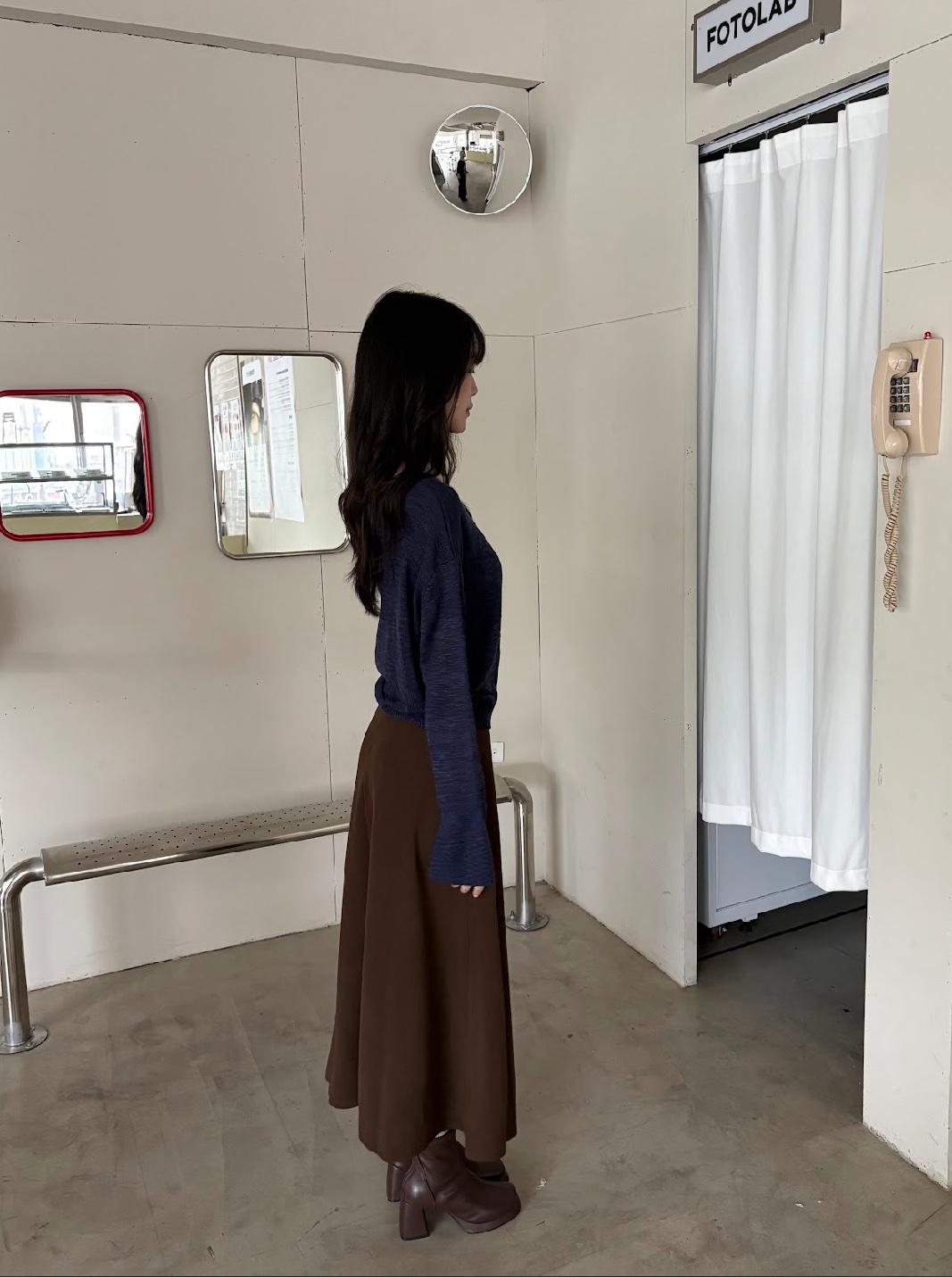 CN2 7586質感毛呢長裙(附皮帶):圖片 17