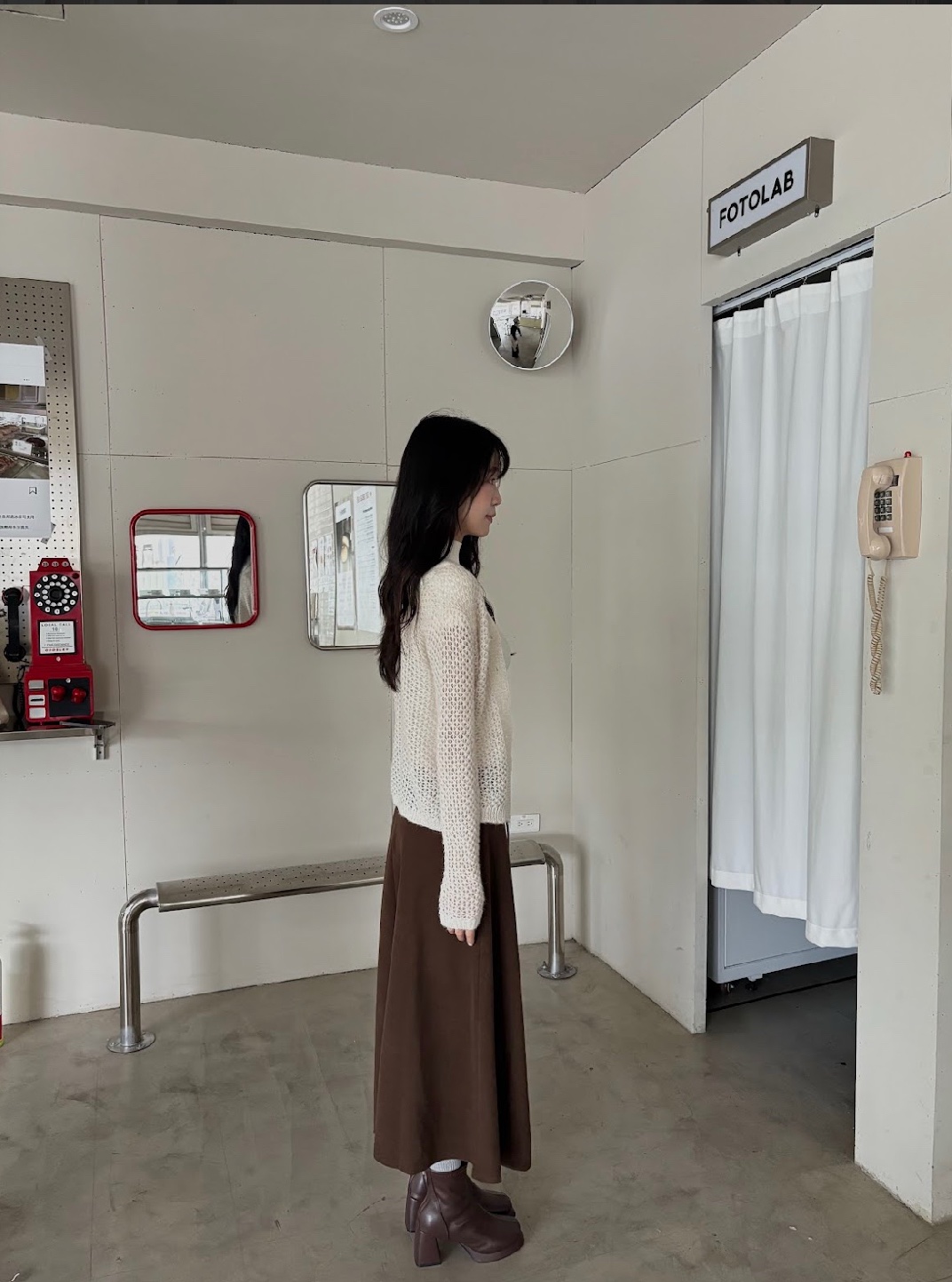 CN2 7586質感毛呢長裙(附皮帶):圖片 13