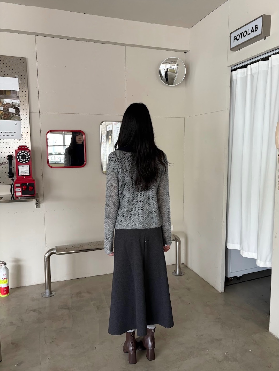 CN2 7586質感毛呢長裙(附皮帶):圖片 8