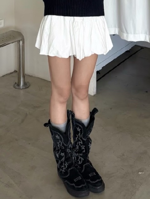 CN2 926絨感花苞裙(附皮帶):圖片 5