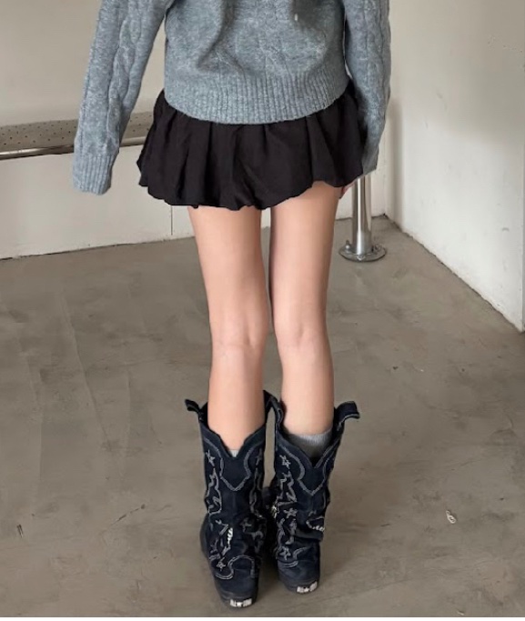 CN2 926絨感花苞裙(附皮帶):圖片 2