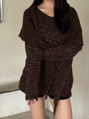 CN2 H03聖誕樹色系大毛衣（附圍巾）