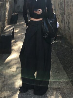 CD2 質感綁帶西裝褲