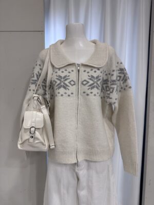 CD1 805155雪花針織毛衣外套