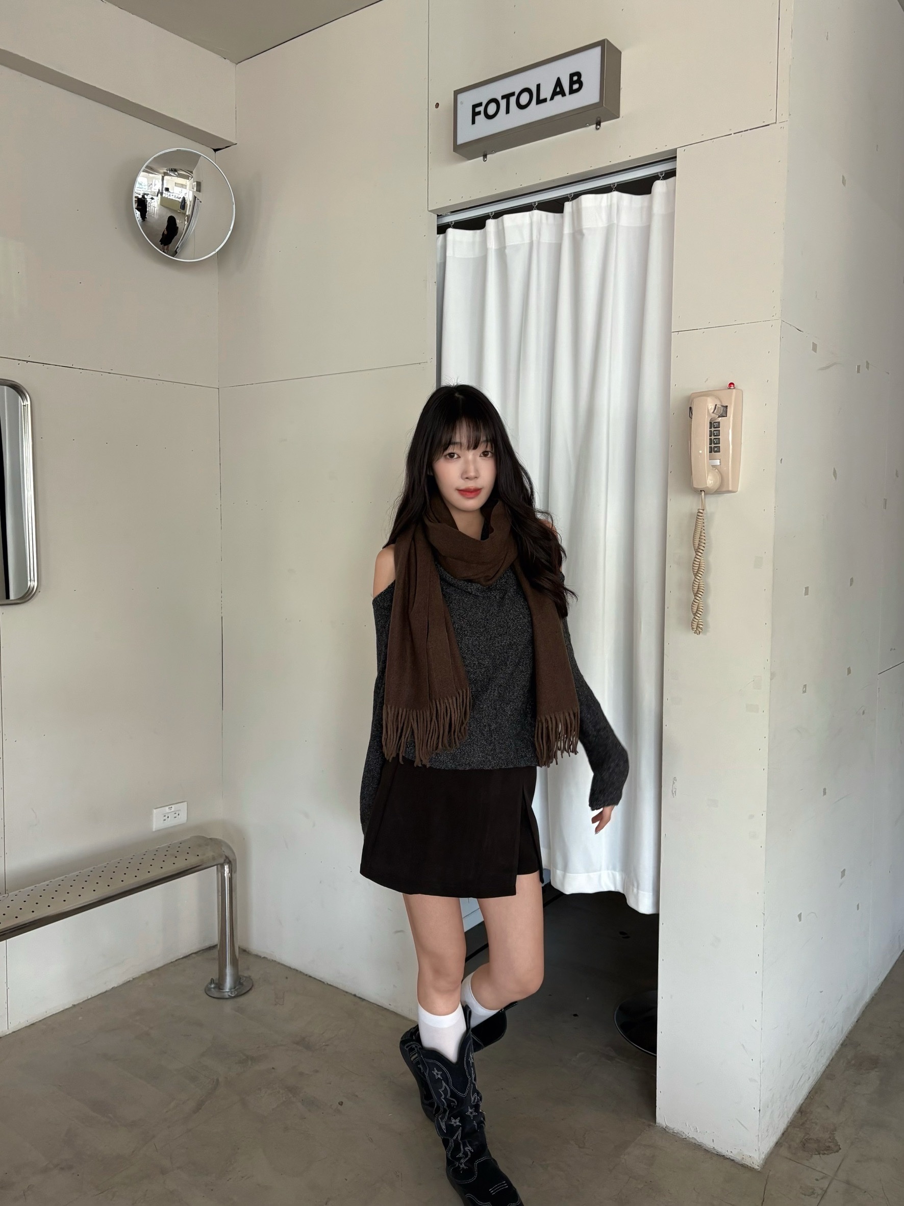 CD1 7591毛呢開衩短褲裙:圖片 7