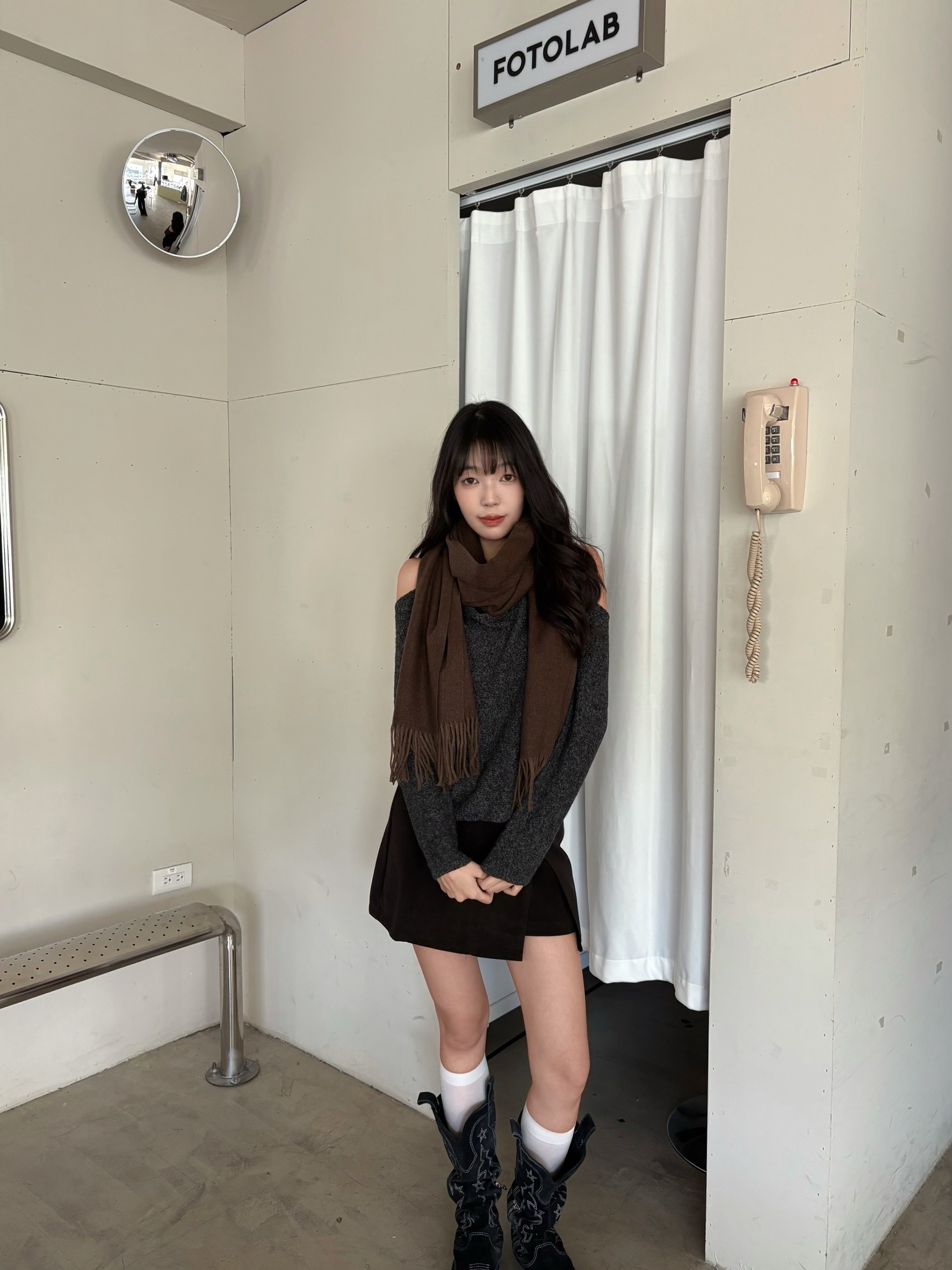 CD1 7591毛呢開衩短褲裙:圖片 5