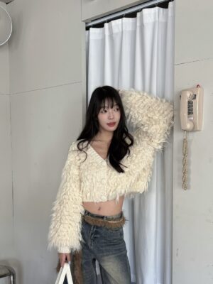 CD1 9339重工短版圈圈毛外套