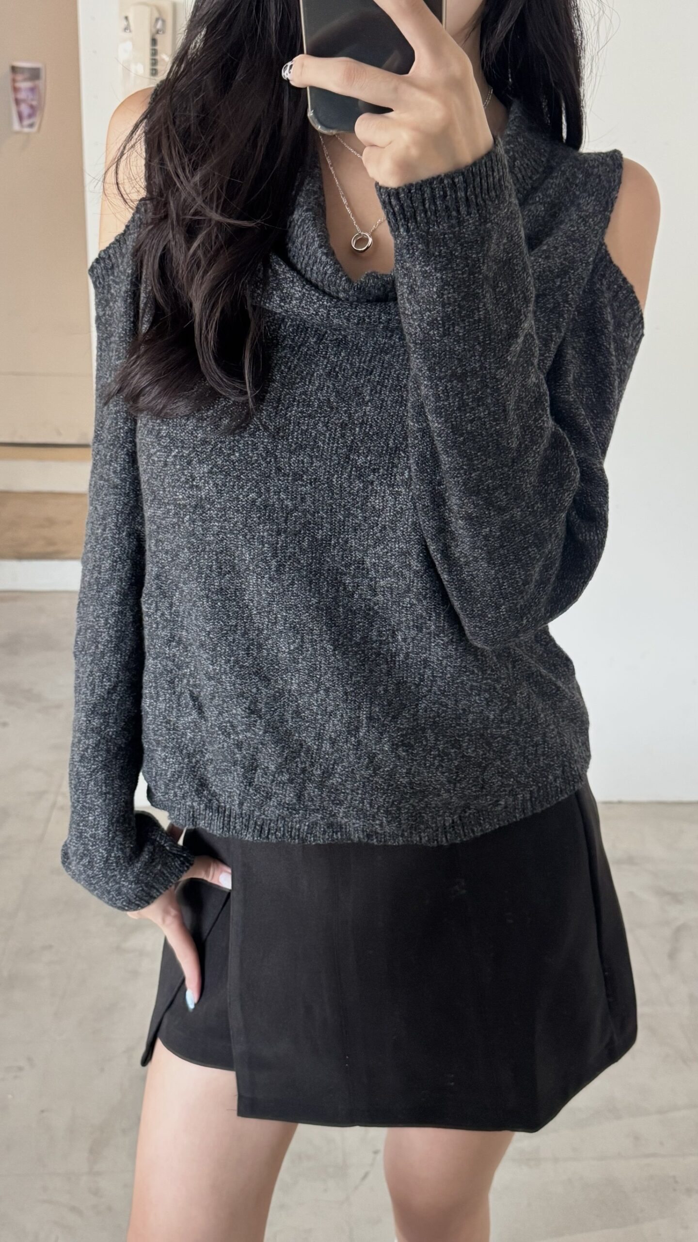 CD1 7591毛呢開衩短褲裙:圖片 8