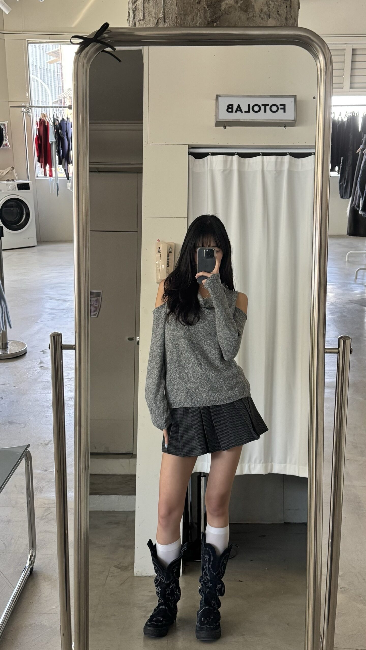 CD1 8659千鳥格百褶短裙(附皮帶):圖片 9