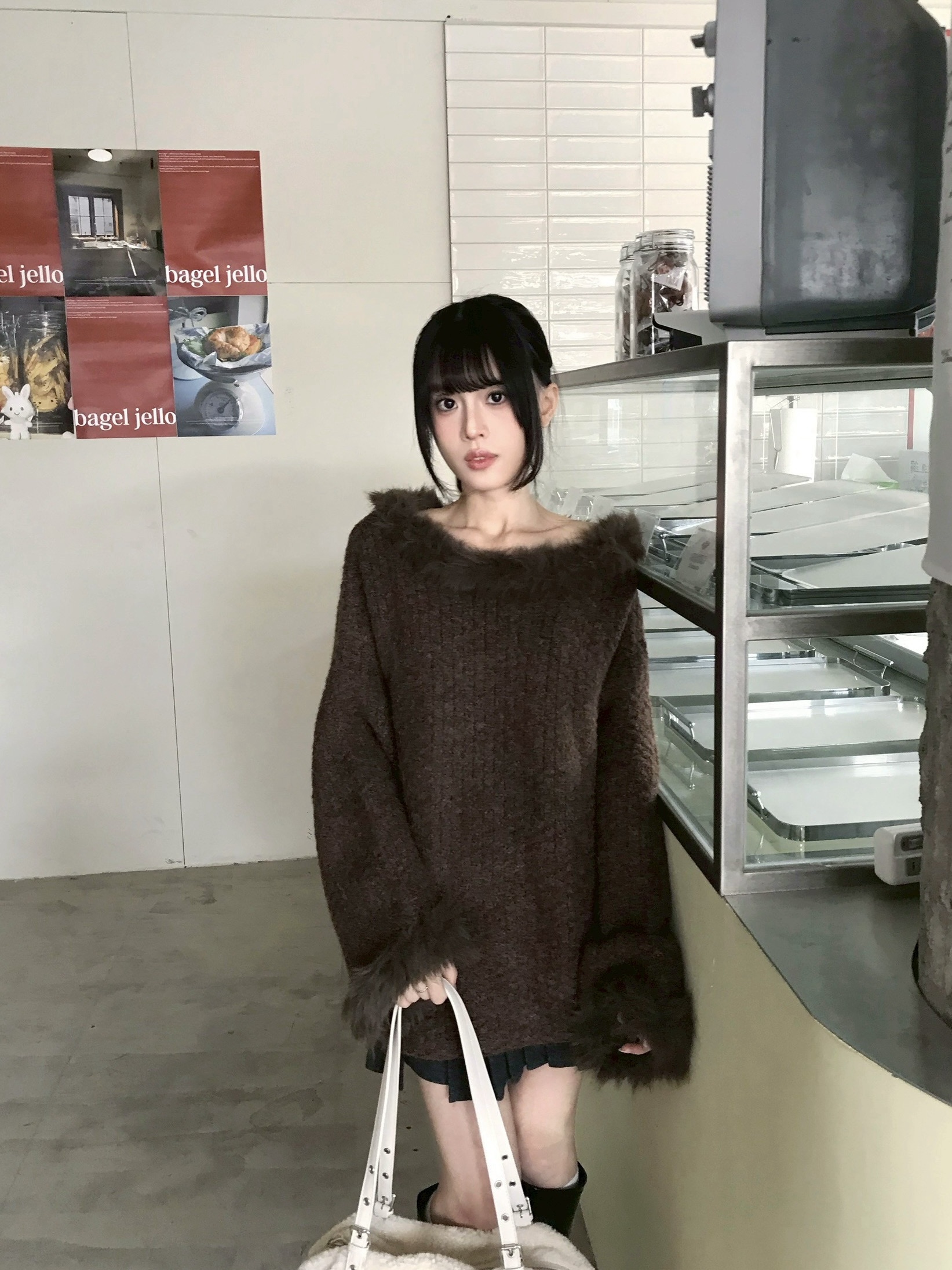 CF1 7723 拼接毛邊針織毛衣:圖片 9